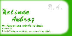 melinda ambroz business card